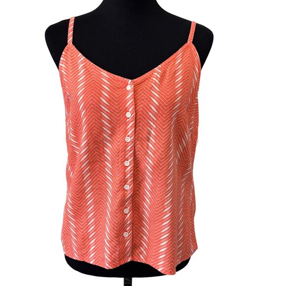 Nordstrom TREASURE & BOND Orange Button Front Linen Blend Camisole Size L - Picture 1 of 5